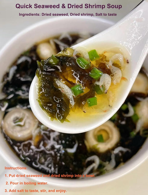 Pack 15g 60g Seaweed & Dried Shrimp Combo Seaweed + Dried Shrimp, Natural Ingredients for Easy & Flavorful Seaweed