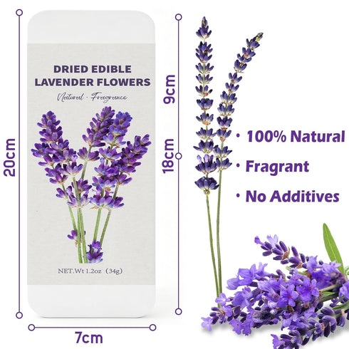 80+ Edible Lavender Sprigs for Drinks & Cocktails, Culinary Grade Purple Lavender Sticks for Baking, Tea, Cake
