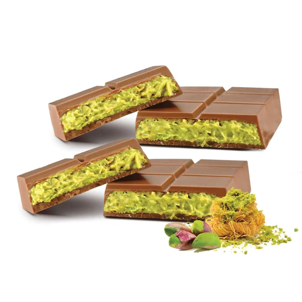 Dubai Chocolate Bar Pistachio Knafeh Premium Milk Chocolate with Roasted Pistachios and