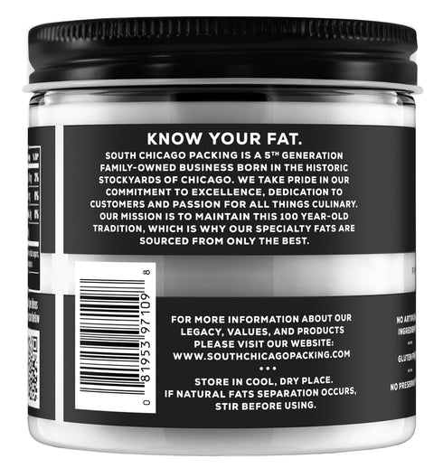 Packing 11.5 Oz South Chicago Wagyu Beef Tallow, Glass Jar, Perfect for Searing, Sauteing, Cooking, Pan Frying, Keto