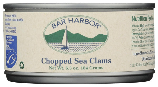 Bar Harbor Chopped Surf Clams | Sweet and Tender | 6.5 oz (184 grams)