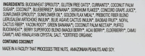 Living Intentions 9 Organic Superfood Cereal Blueberry Blast NonGMO Gluten Free Vegan Paleo Kosher Ounce Unit