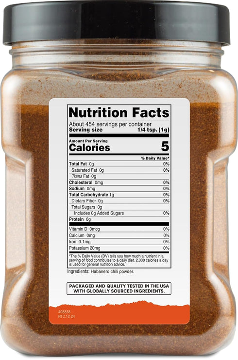 (1 Nutricost Pantry Habanero Powder Pound Per Bottle) - Pure Powdered Habanero : Great for Spicy Snacks, Cooking