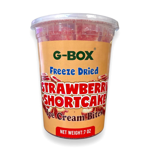 (7 OZ G-BOX Freeze Dried Ice Cream| Crunch Strawberry Shortcake Ice Cream Bites - Perfect for Camping, Outdoor