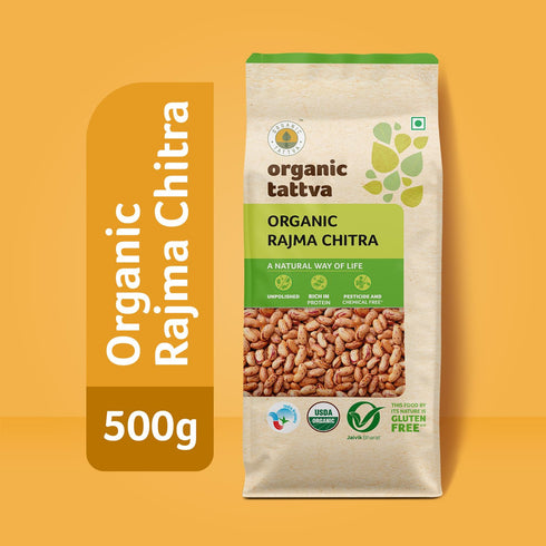 500g Organic Tattva Speckled Kidney Beans (Rajma Chitra), USDA Certified
