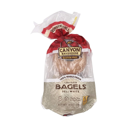 Canyon Bakehouse Deli White Bagels, Gluten Free Bagels, 100% Whole Grain, Fresh,