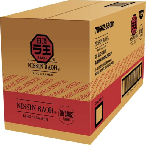 3.77 (Pack 6) Nissin RAOH Ramen Noodle Soup, Soy Sauce, Ounce