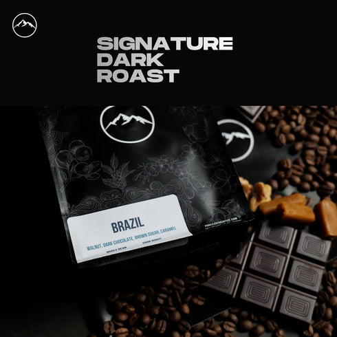 12oz PURE EARTH COFFEE CO. Whole Bean Coffee, Brazil Single-Origin Beans, Dark Roast, Bold Gourmet Specialty Grade