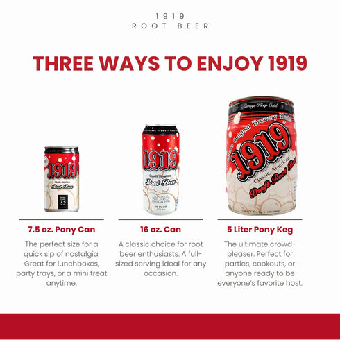 1919 16oz 12-Pack Draft Root Beer Can, Real Sugar, Real Vanilla, Classic American Root Beer