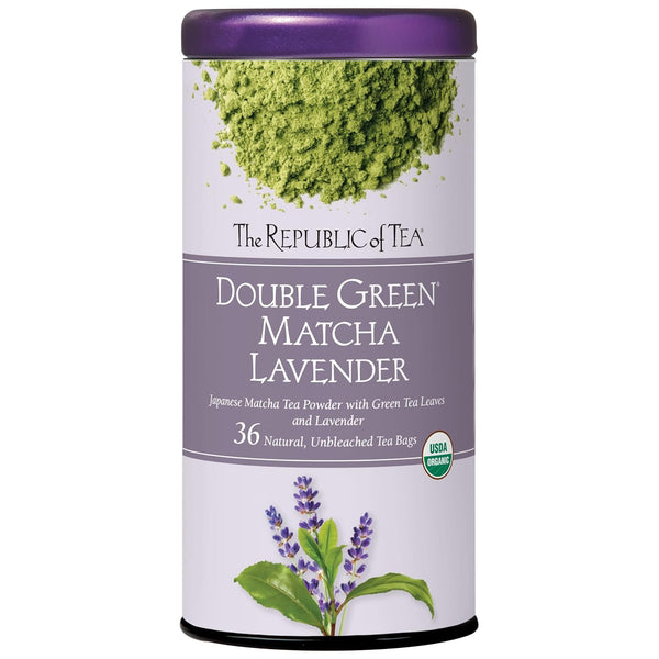 The Republic of Tea Organic Double Green Matcha Lavender, Individual Tea Bags