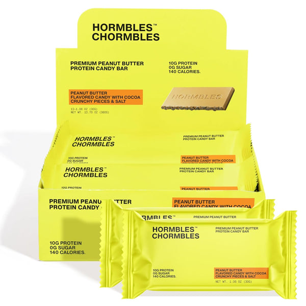 Hormbles Chormbles Protein Candy Bars, Peanut Butter, 10g Protein, 0g Sugar, 140