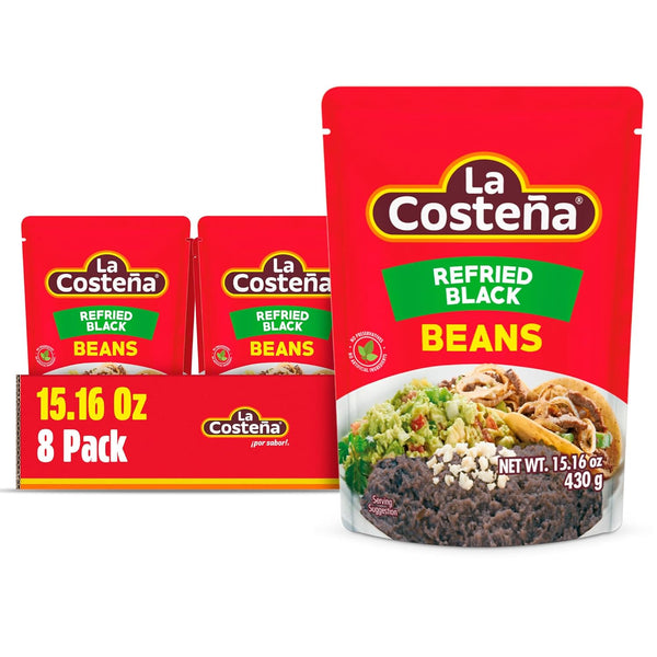 La Costea Refried Black Beans - 60 Second Microwave Ready to Eat
