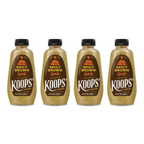 Koops' Spicy Brown Mustard, 12 oz. Bottle, 4-Pack