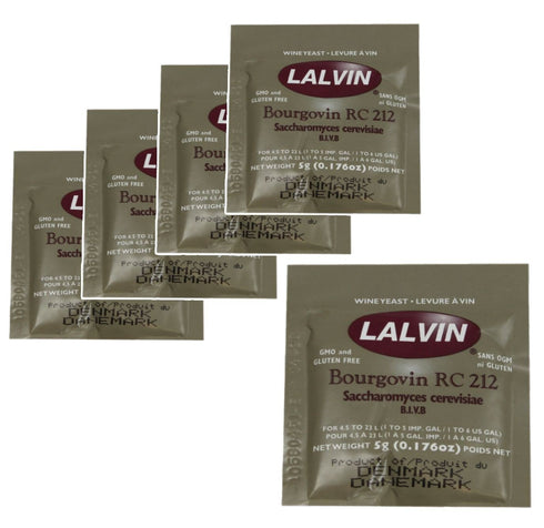 Lalvin 5x RC 212 Yeast Red Wine 5g Homebrew Wine Making 4.5L-23L Pinot