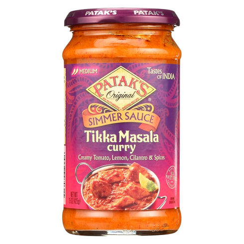 Patak's Tikka Masala Curry Cooking Sauce, Medium, 15-Ounce Glass Jars (Pack of