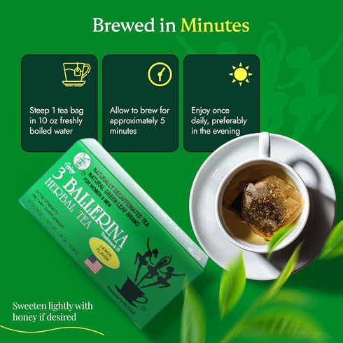 3 3 Ballerina Tea Extra Strength for Men and Women Boxes Flavored Bundle (Orange, Lemon and Cinnamon Flavors)