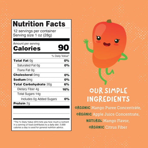 Pack, Pack, 1.0 oz (Pack 12) YOU LOVE FRUIT - MANGO All Natural Fruit Snacks, Healthy Snack Real Fruit! Gluten Free