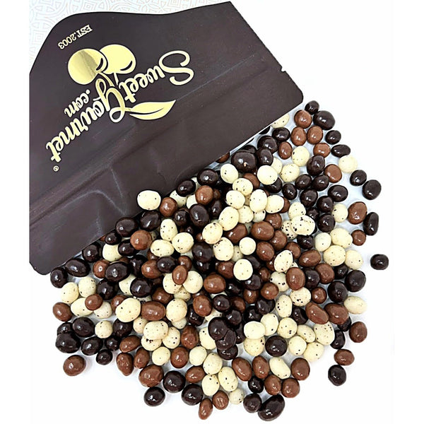 SweetGourmet Chocolate Covered Espresso Beans Blend | White Milk Dark Chocolate |