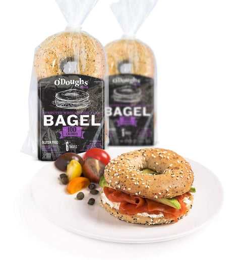 10.6oz Pack 3 O'Doughs Thins - Sprouted Whole Grain Flax Bagels | Presliced | Good Source of Fibre, Cholesterol Free