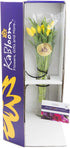 KaBloom Flowers - Mother's Day Collection - Bouquet of Fresh Yellow Tulips with Vase| Fresh For Delivery Prime.Gift