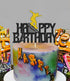 Glitter Happy Birthday Skateboard Cake Topper for Extreme Sport Skateboarding Graffiti Theme Birthday Party Decorations