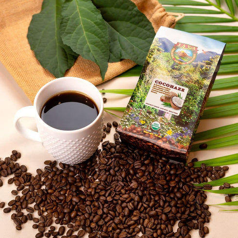 1LB Low Acid Organic Coffee Whole Bean, Mold-Free & Stomach Friendly by Java Planet, Coconut and Hazelnut, Medium Dark