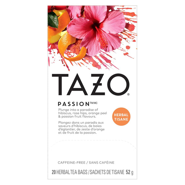 TAZO Passion Herbal Tea Bags, Hot or Iced, Caffeine Free, 20 Total
