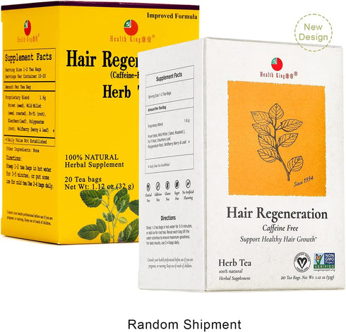 Health King Hair Regeneration Herb Tea, 20 Count Box, Teabags