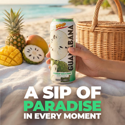 16.57 Oz, 12-Pack De Mi Pais Soursop - Guanabana Juice with Pulp, Premium Quality, Refreshing Fruit Beverage, Canned
