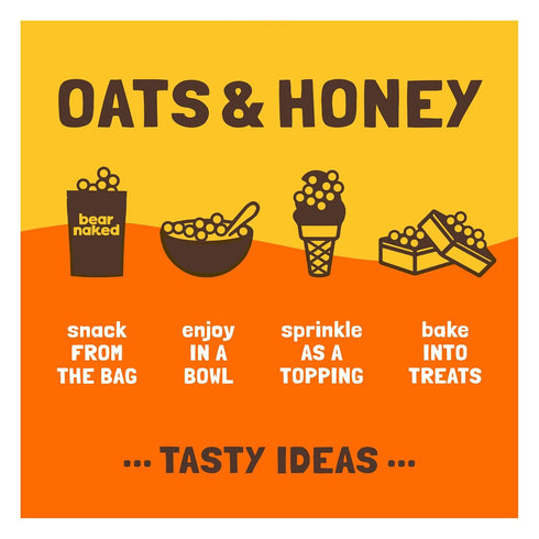 11oz (1 (Pack 2) Bear Naked Granola Cereal, Whole Grain Granola, Breakfast Snacks, Oats and Honey, Bag Bag)