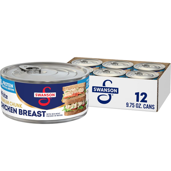 Swanson White Premium Chunk Chicken Breast with Rib Meat in Water, 9.75