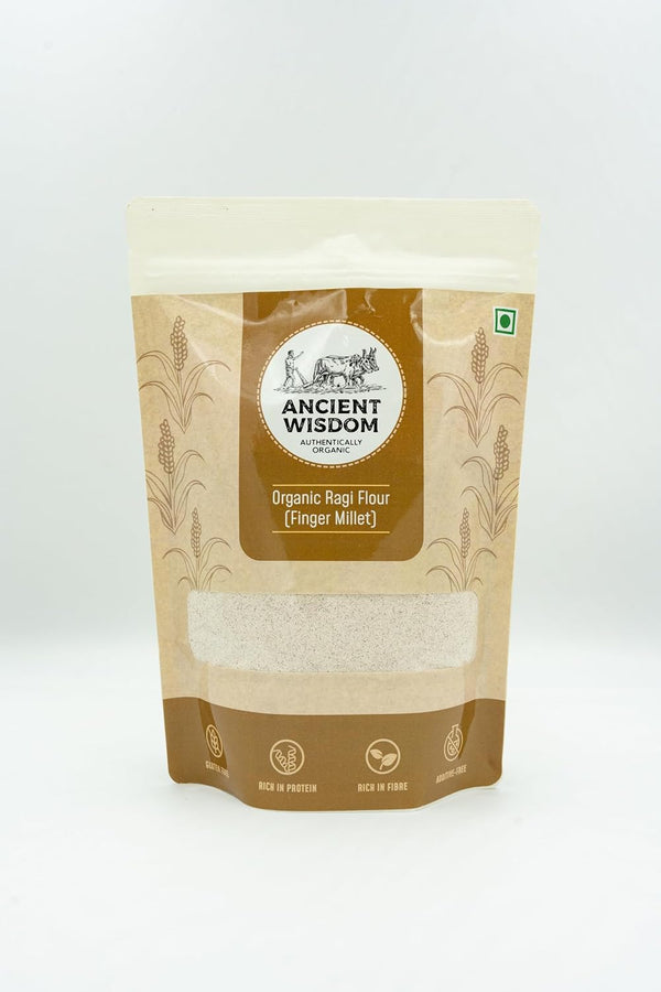 Ancient Wisdom Organic Ragi Flour (Finger Millet) 500 GM (17.63 Oz)