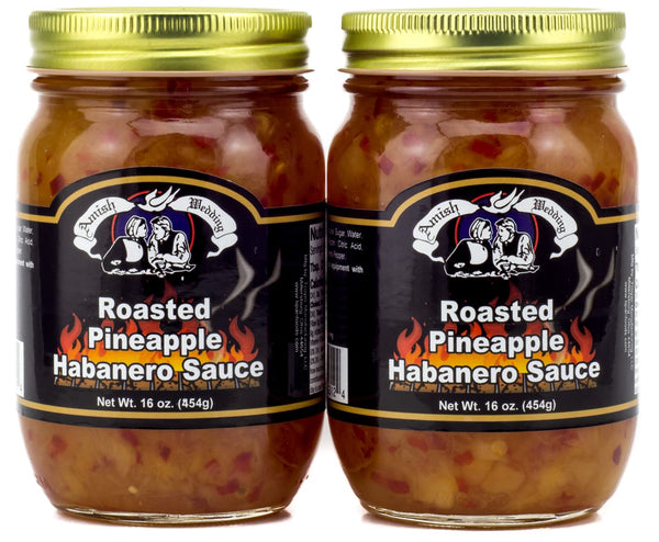 Amish Wedding Roasted Pineapple Habanero Sauce, 16 Ounce, Pack of 2