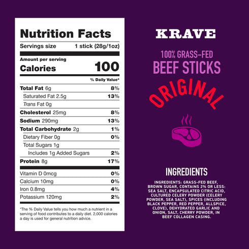 (1 Pack 10) 100% 100 (1 (10 Pack), Krave, Beef Sticks Ounce Sticks, of - Grass Fed Beef, Calories Per Stick, Good