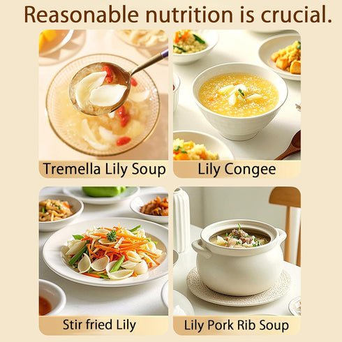 Visit the Store Bulb Bulbs 10.6oz/300g (150g*2) Dried Lily Lily Bai He Boil Soup and Congee Health Chinese Herbal Tea