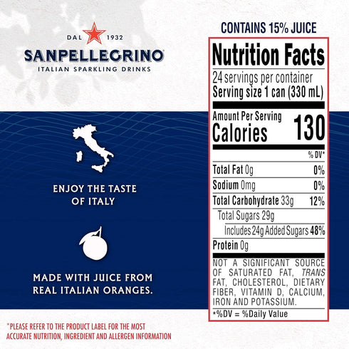 Pack 11.15 Oz (12 Pack) San Pellegrino Sparkling Fruit Beverages Variety - Fl Cans