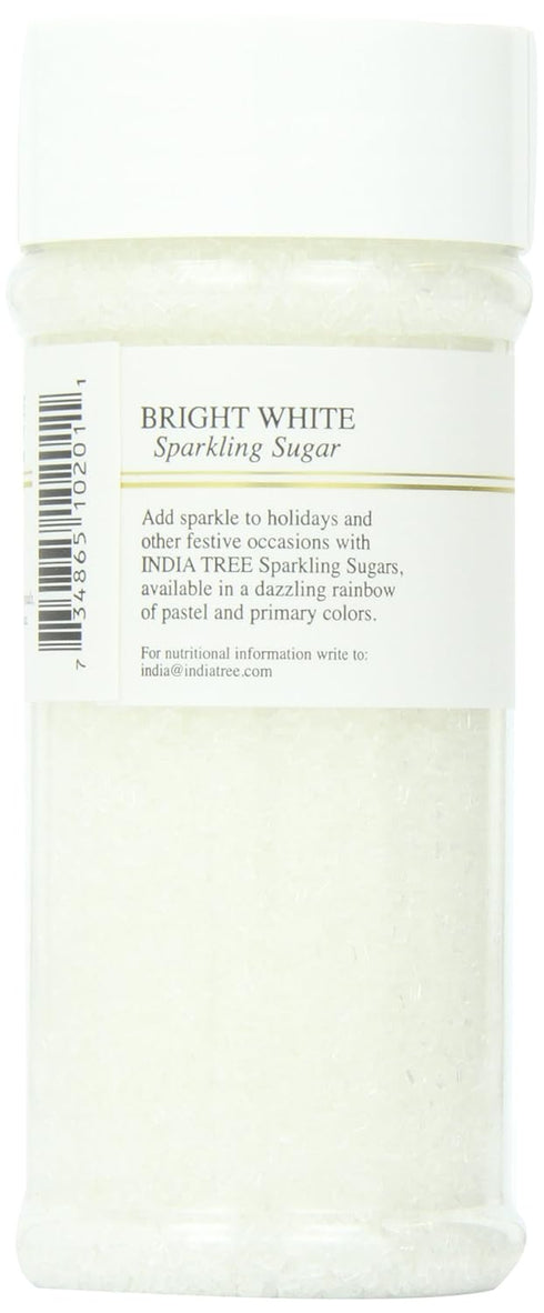 Sparkling White Sugar | Shimmery Sugar Sprinkles for Baking and Decorating | 7.5 Oz Jar
