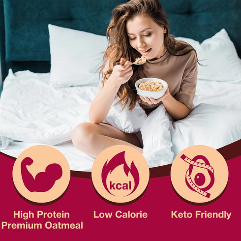 ProtiDIET High Protein Apple Cinnamon Oatmeal, 15g Protein, Sugar Free, 7 Packets Per Box