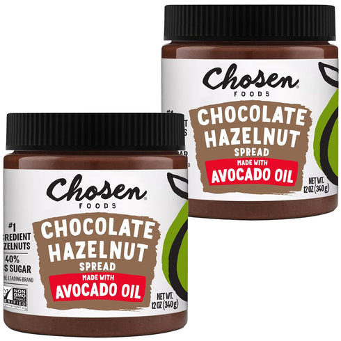 Chosen Foods Chocolate Hazelnut Spread - Made with 100% Pure Avocado Oil,