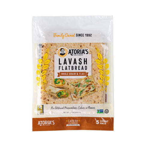 Atoria's Family Bakery, Whole Grain Lavash 5 Count, 10 Ounce