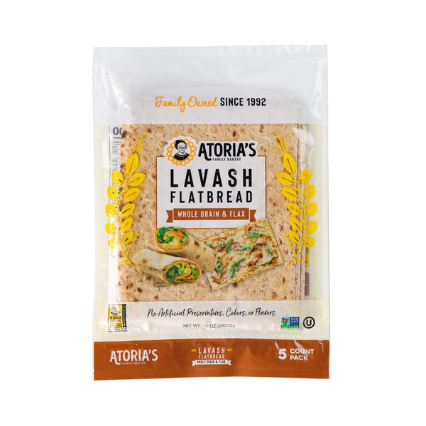 Atoria's Family Bakery, Whole Grain Lavash 5 Count, 10 Ounce