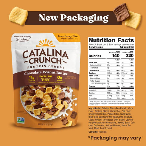 11g 9 oz. (Pack 2) (Packaging Catalina Crunch Protein Cereal - Sugar Free Breakfast Cereal with of Protein - Gluten