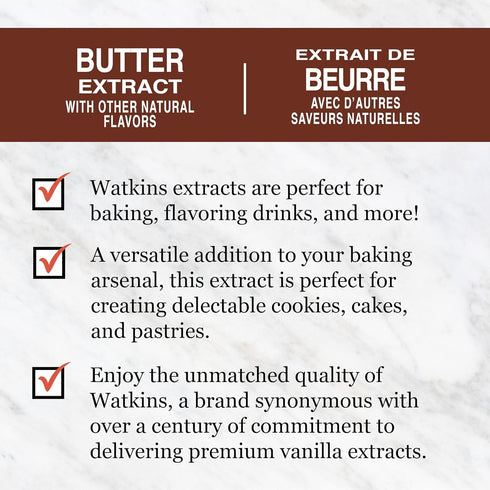 2 oz. Pack 6 (Packaging Watkins Butter Extract with Other Natural Flavors, Bottles, of May Vary)