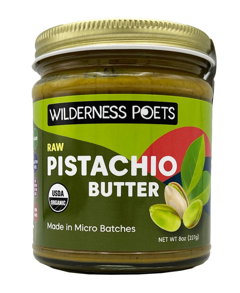 Wilderness Poets, Pistachio Butter - Organic, Raw, 100% Pistachio - Glass Jar