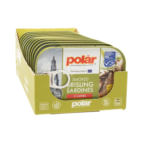 3.52 (Pack 12) MW Polar Brisling Sardines, Smoked in Olive Oil, Ounce