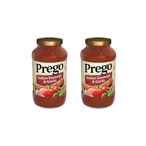 Prego Italian Sausage and Garlic Meat Sauce, 23.5 OZ Jar (Pack of