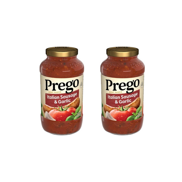 Prego Italian Sausage and Garlic Meat Sauce, 23.5 OZ Jar (Pack of