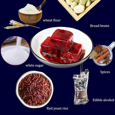 TOEISUXA 340g/11.99oz, (1pc) Red Fermented Bean Curd, Chinese Red Bean Curd, Fermented Tofu Cubes for Hot Pot