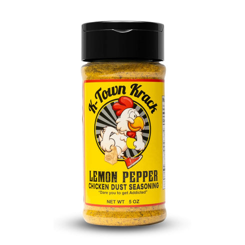 K-Town Krack Lemon Pepper Chicken Dust Seasoning, 5 oz - All-Purpose BBQ Rub for Chicken, Beef, Pork