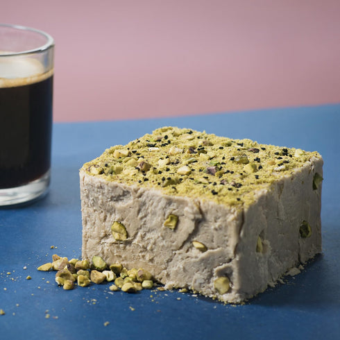 8 oz HEBEL & CO Pistachio Nigella Halva - | Certified USDA Organic, Gluten Free, Kosher & Vegan